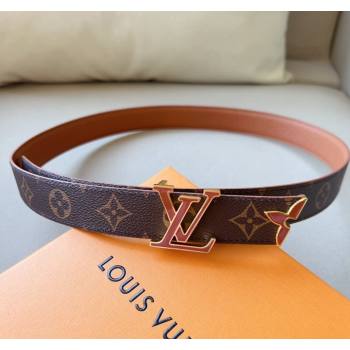 Louis Vuitton Pretty LV Enamel 3cm Reversible Belt Brown 2024 (99-240113001)