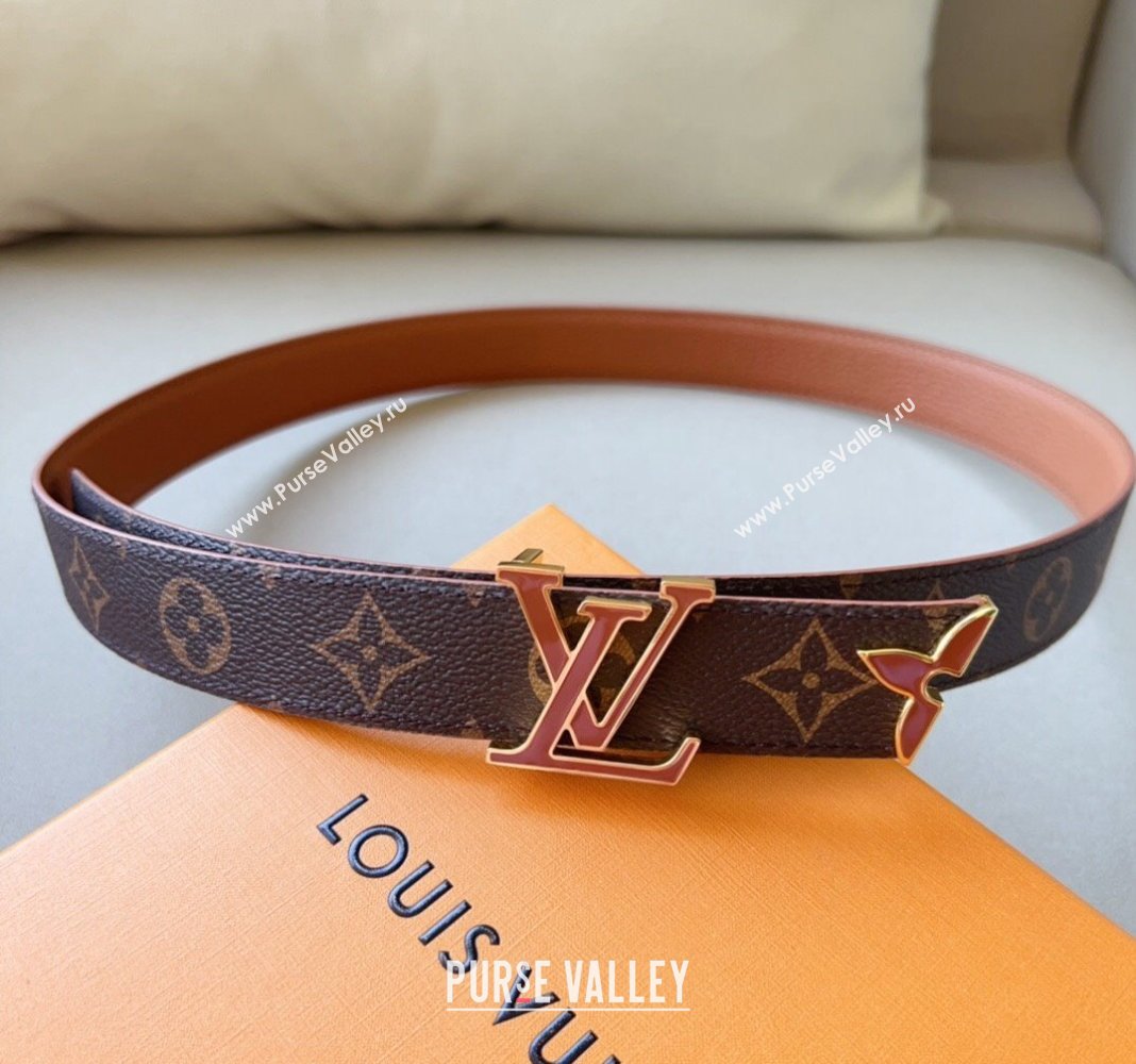 Louis Vuitton Pretty LV Enamel 3cm Reversible Belt Brown 2024 (99-240113001)