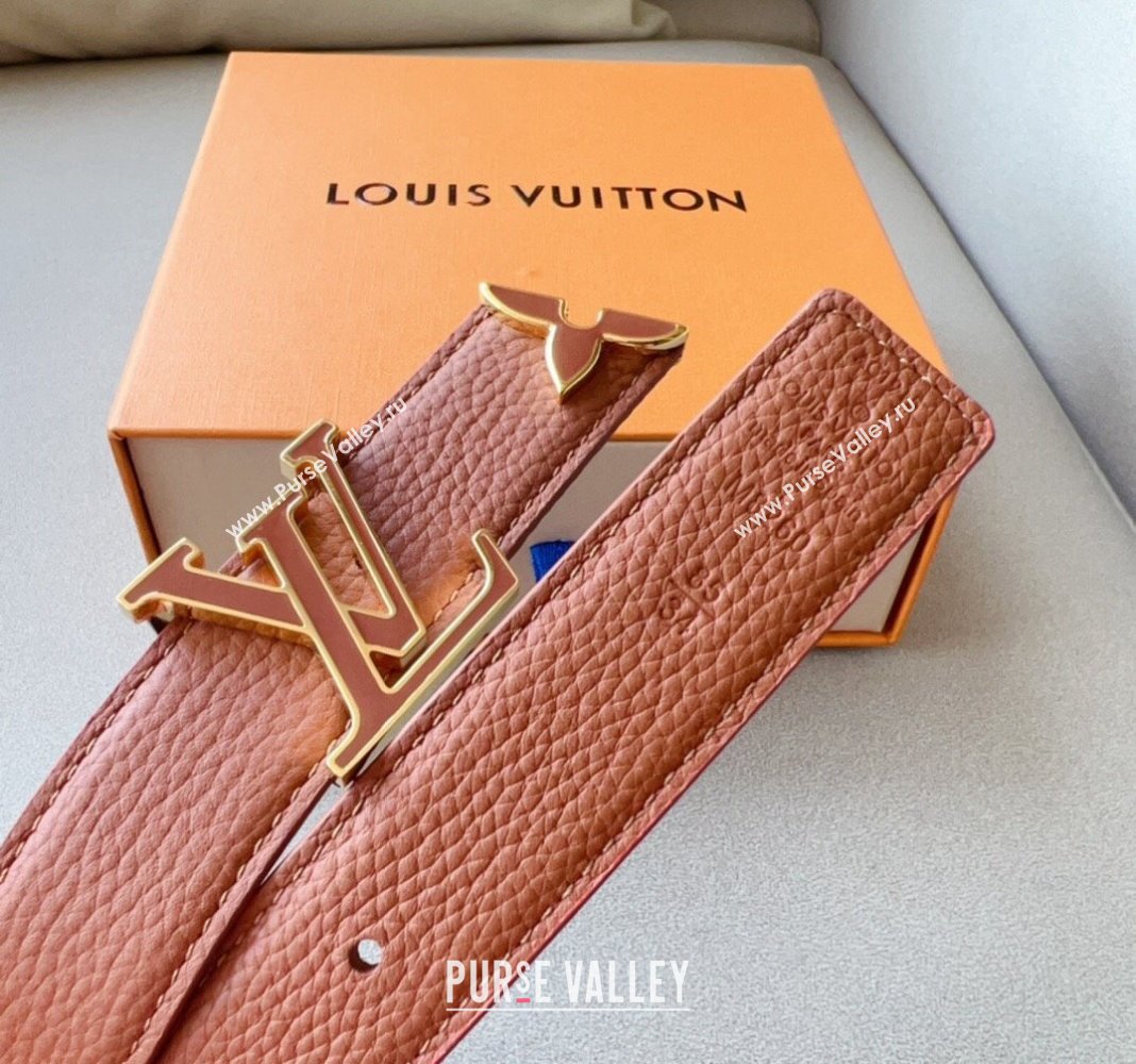 Louis Vuitton Pretty LV Enamel 3cm Reversible Belt Brown 2024 (99-240113001)