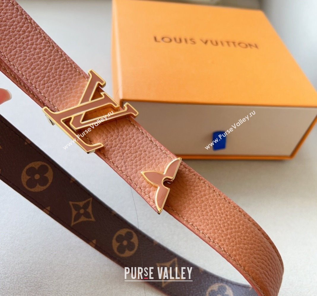 Louis Vuitton Pretty LV Enamel 3cm Reversible Belt Brown 2024 (99-240113001)