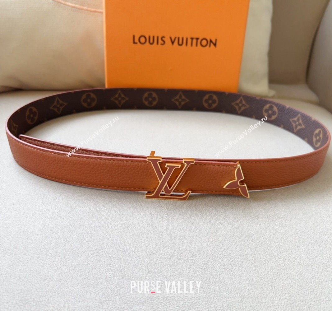 Louis Vuitton Pretty LV Enamel 3cm Reversible Belt Brown 2024 (99-240113001)