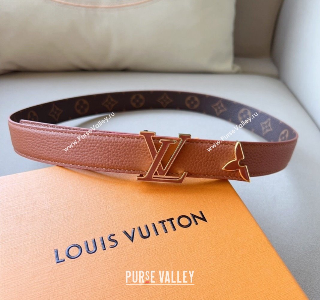 Louis Vuitton Pretty LV Enamel 3cm Reversible Belt Brown 2024 (99-240113001)