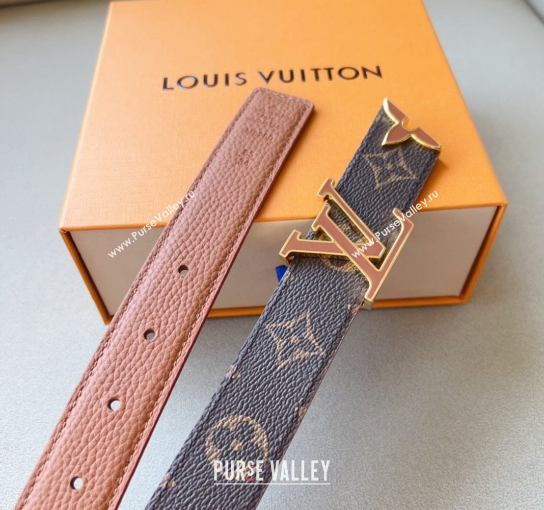 Louis Vuitton Pretty LV Enamel 3cm Reversible Belt Brown 2024 (99-240113001)