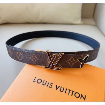 Louis Vuitton Pretty LV Enamel 3cm Reversible Belt Black 2024 (99-240113002)