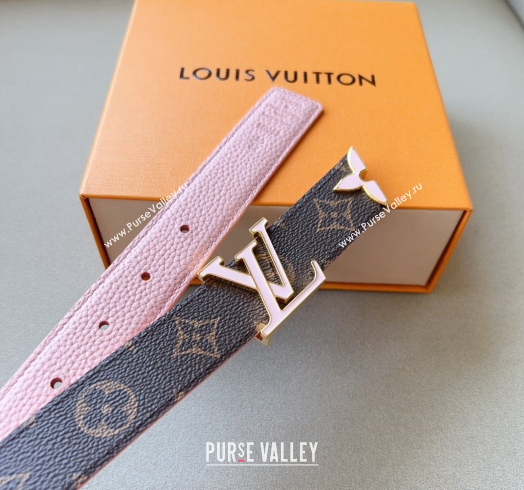 Louis Vuitton Pretty LV Enamel 3cm Reversible Belt Pink 2024 (99-240113003)