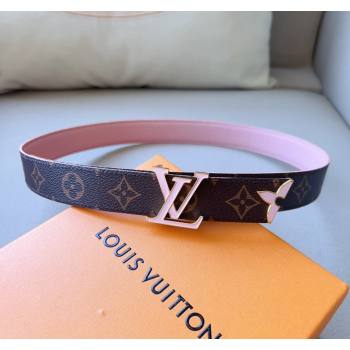 Louis Vuitton Pretty LV Enamel 3cm Reversible Belt Pink 2024 (99-240113003)