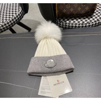 Moncler Knit Hat Grey/White/Silver 2024 0111 (A-240111130)