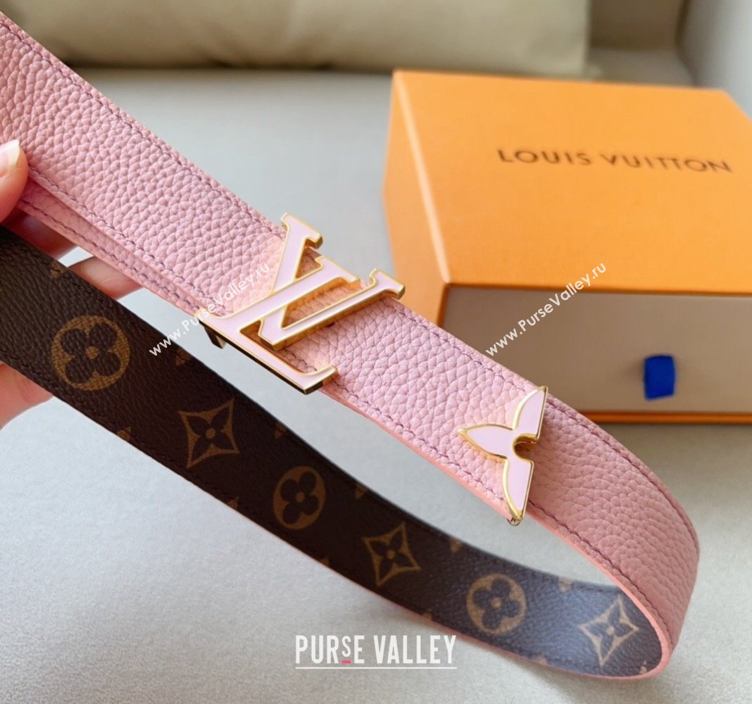 Louis Vuitton Pretty LV Enamel 3cm Reversible Belt Pink 2024 (99-240113003)