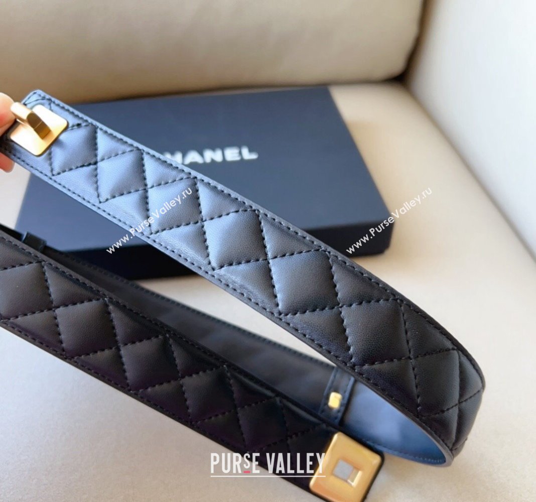 Chanel Quilted Lambskin Belt 3cm with Buckle 2024 0113 (99-240113005)