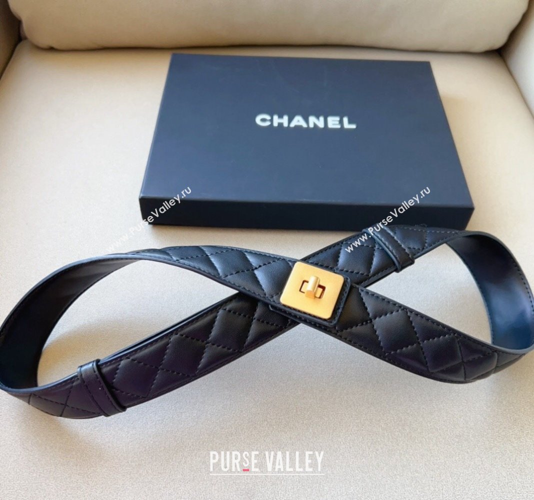 Chanel Quilted Lambskin Belt 3cm with Buckle 2024 0113 (99-240113005)