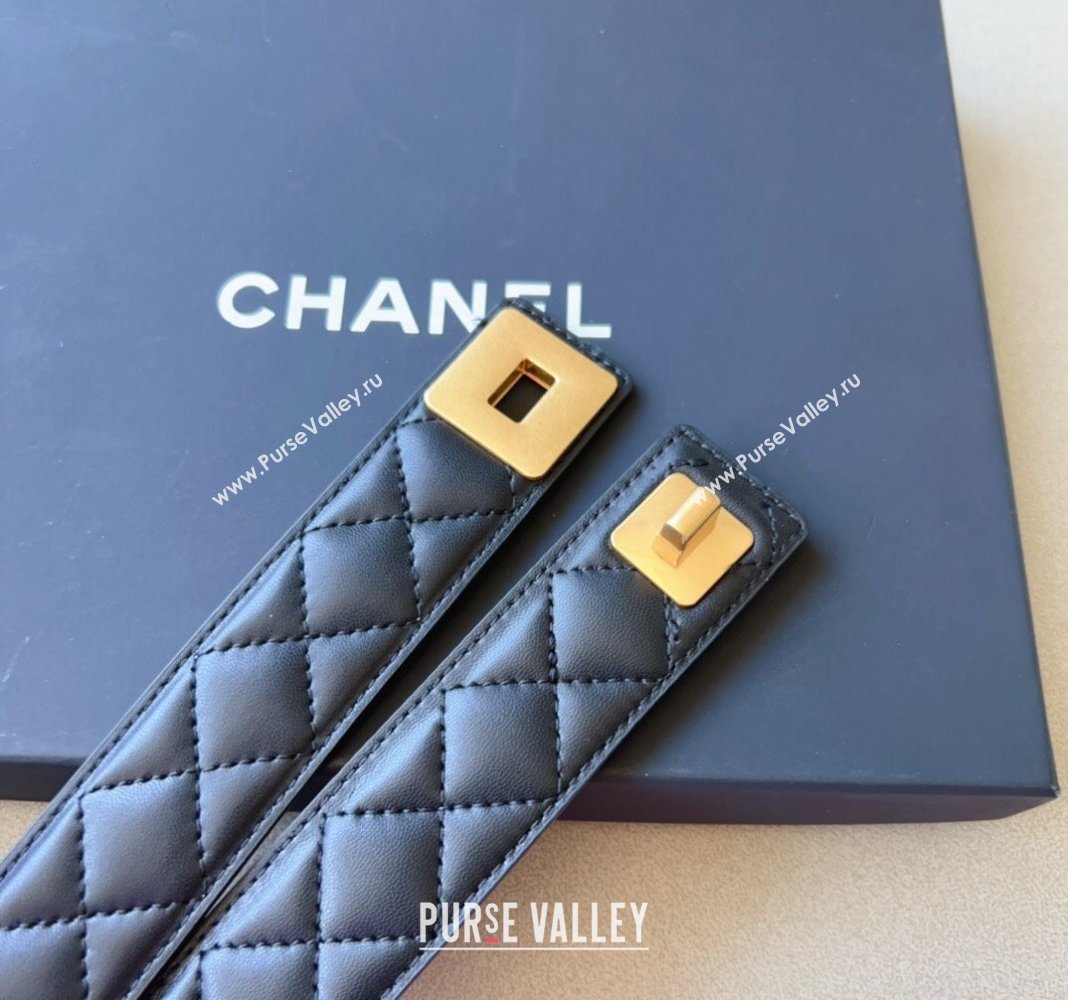 Chanel Quilted Lambskin Belt 3cm with Buckle 2024 0113 (99-240113005)