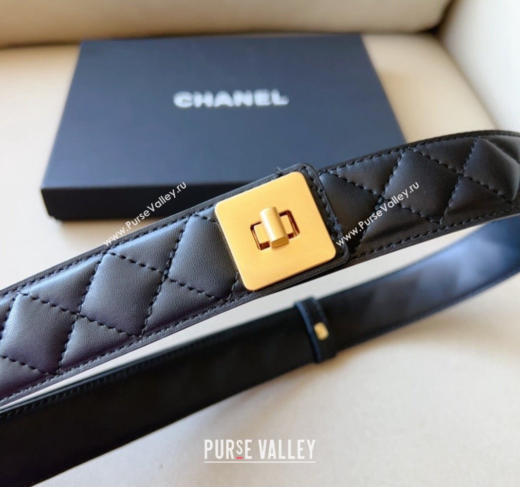 Chanel Quilted Lambskin Belt 3cm with Buckle 2024 0113 (99-240113005)