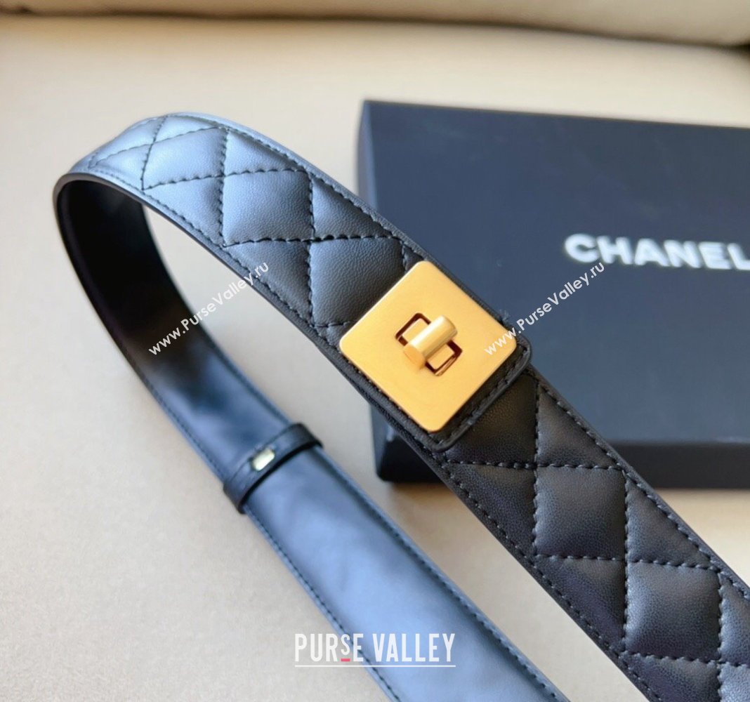 Chanel Quilted Lambskin Belt 3cm with Buckle 2024 0113 (99-240113005)