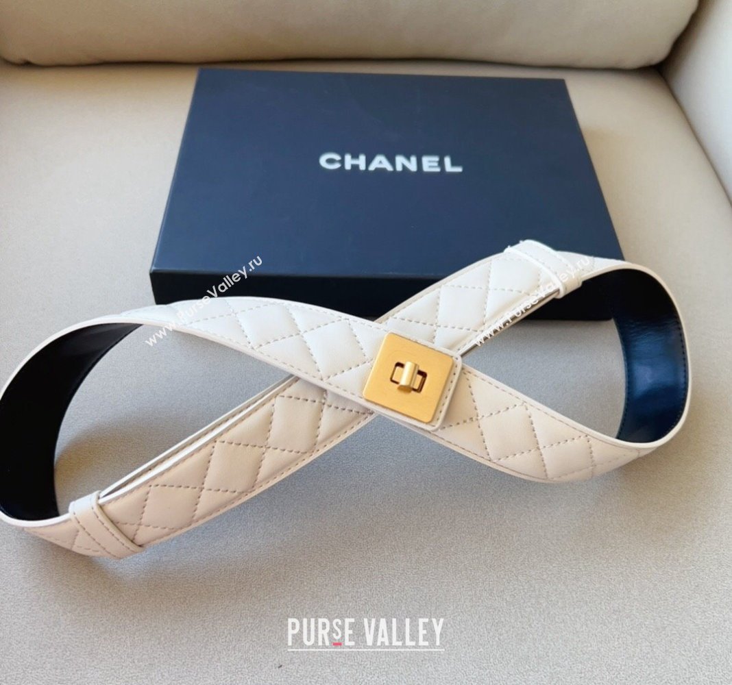 Chanel Quilted Lambskin Belt 3cm with Buckle 2024 0113 (99-240113005)