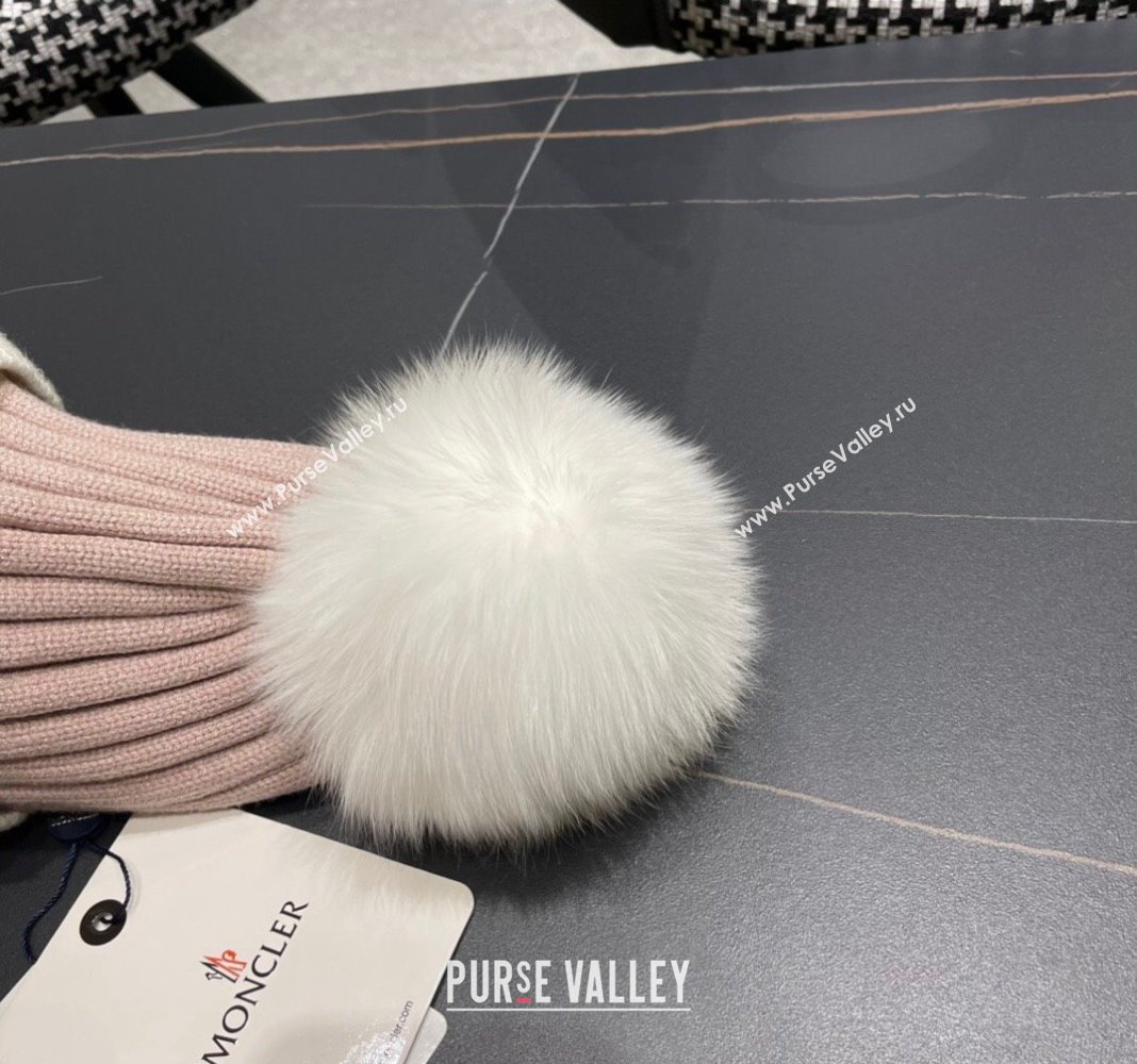 Moncler Knit Hat Pink/White/Silver 2024 0111 (A-240111131)