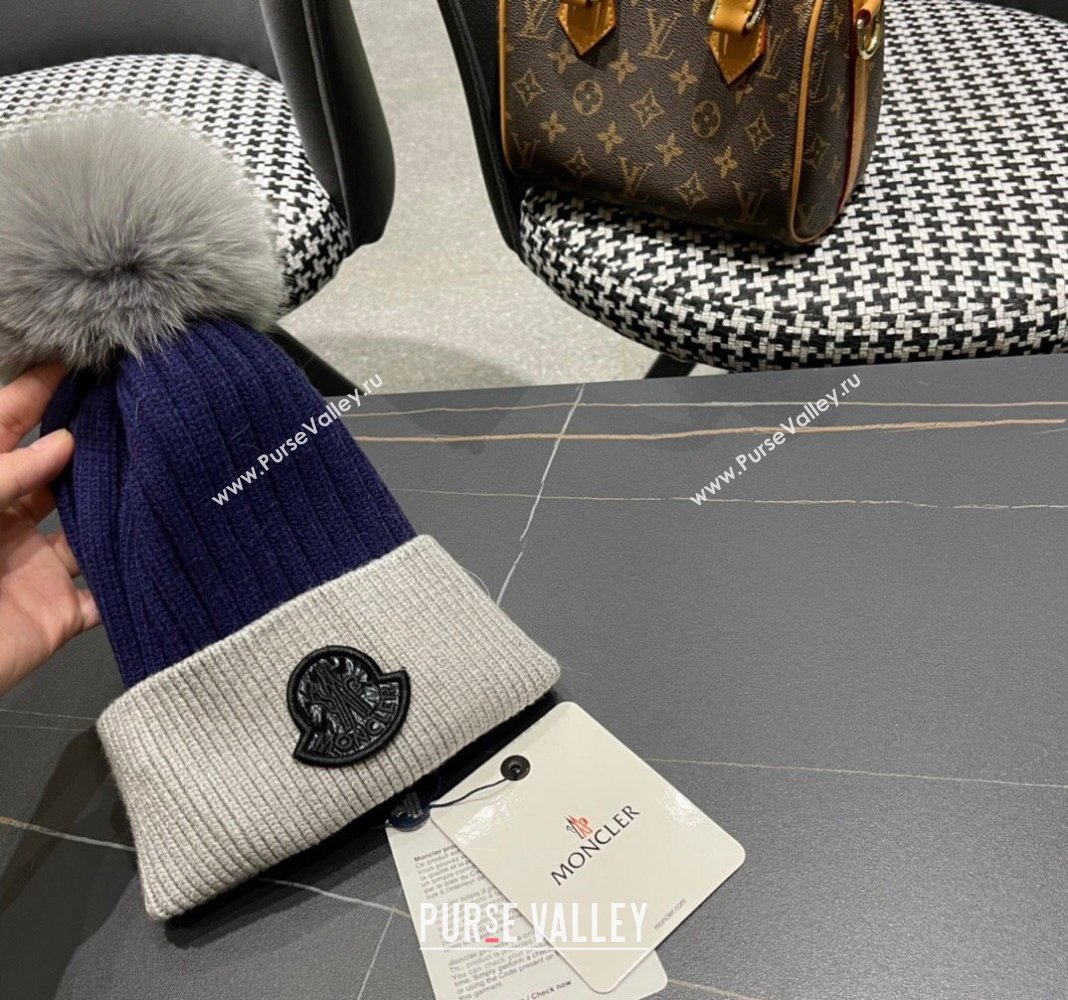 Moncler Knit Hat Purple/Grey/Black 2024 0111 (A-240111132)