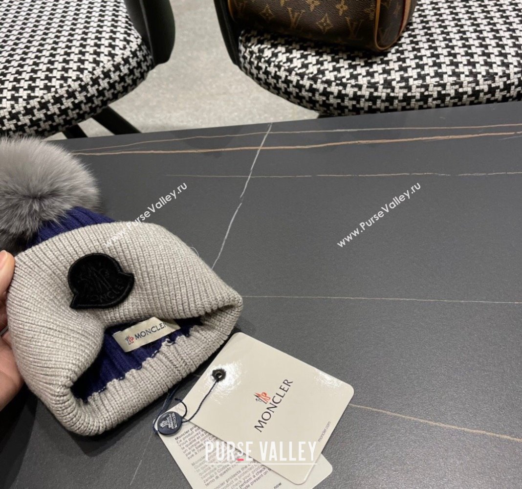 Moncler Knit Hat Purple/Grey/Black 2024 0111 (A-240111132)