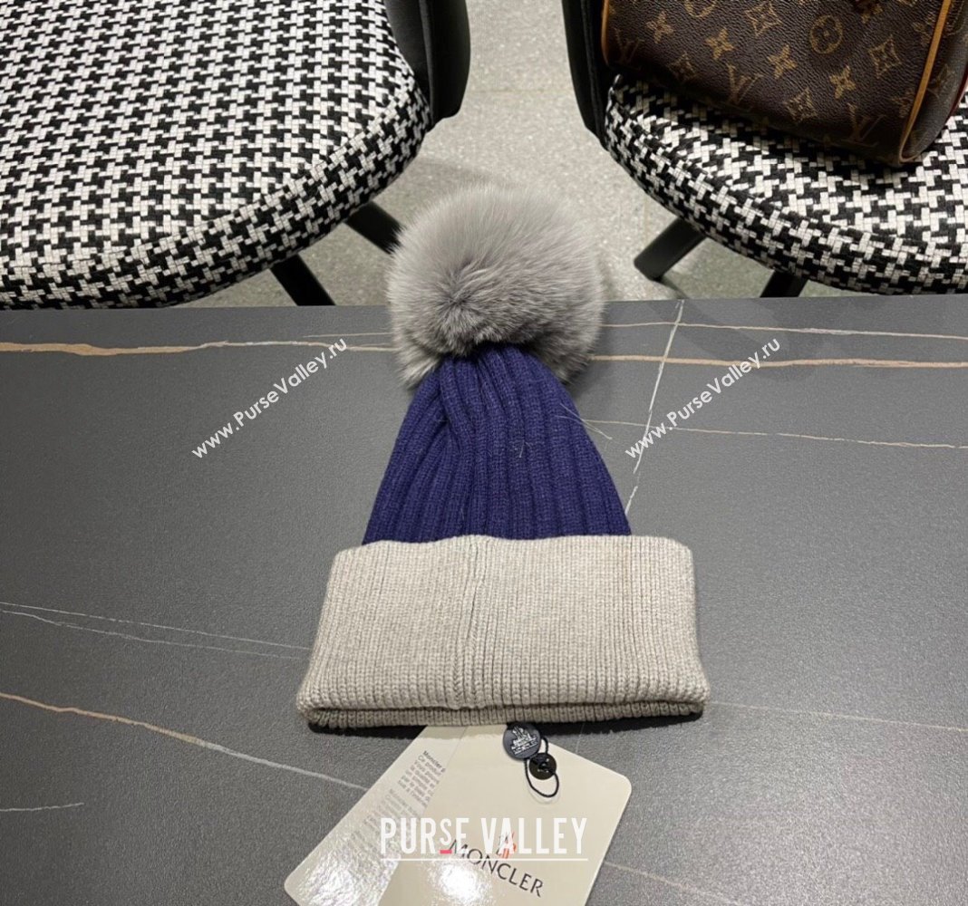 Moncler Knit Hat Purple/Grey/Black 2024 0111 (A-240111132)