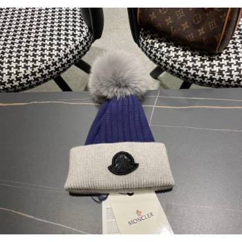 Moncler Knit Hat Purple/Grey/Black 2024 0111 (A-240111132)