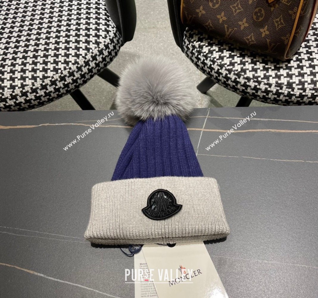 Moncler Knit Hat Purple/Grey/Black 2024 0111 (A-240111132)