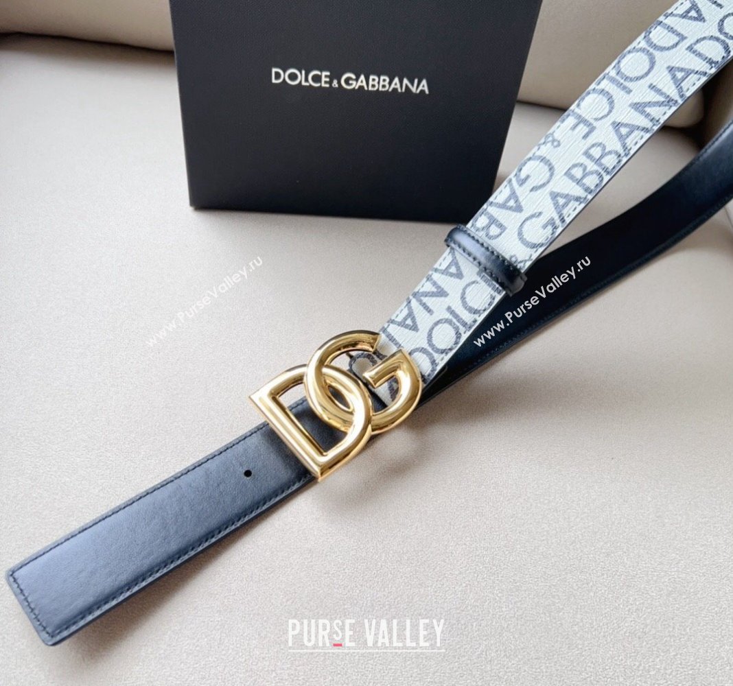 Dolce Gabbana Signature Printed Belt 4cm with DG Buckle 2024 0113 (99-240113018)