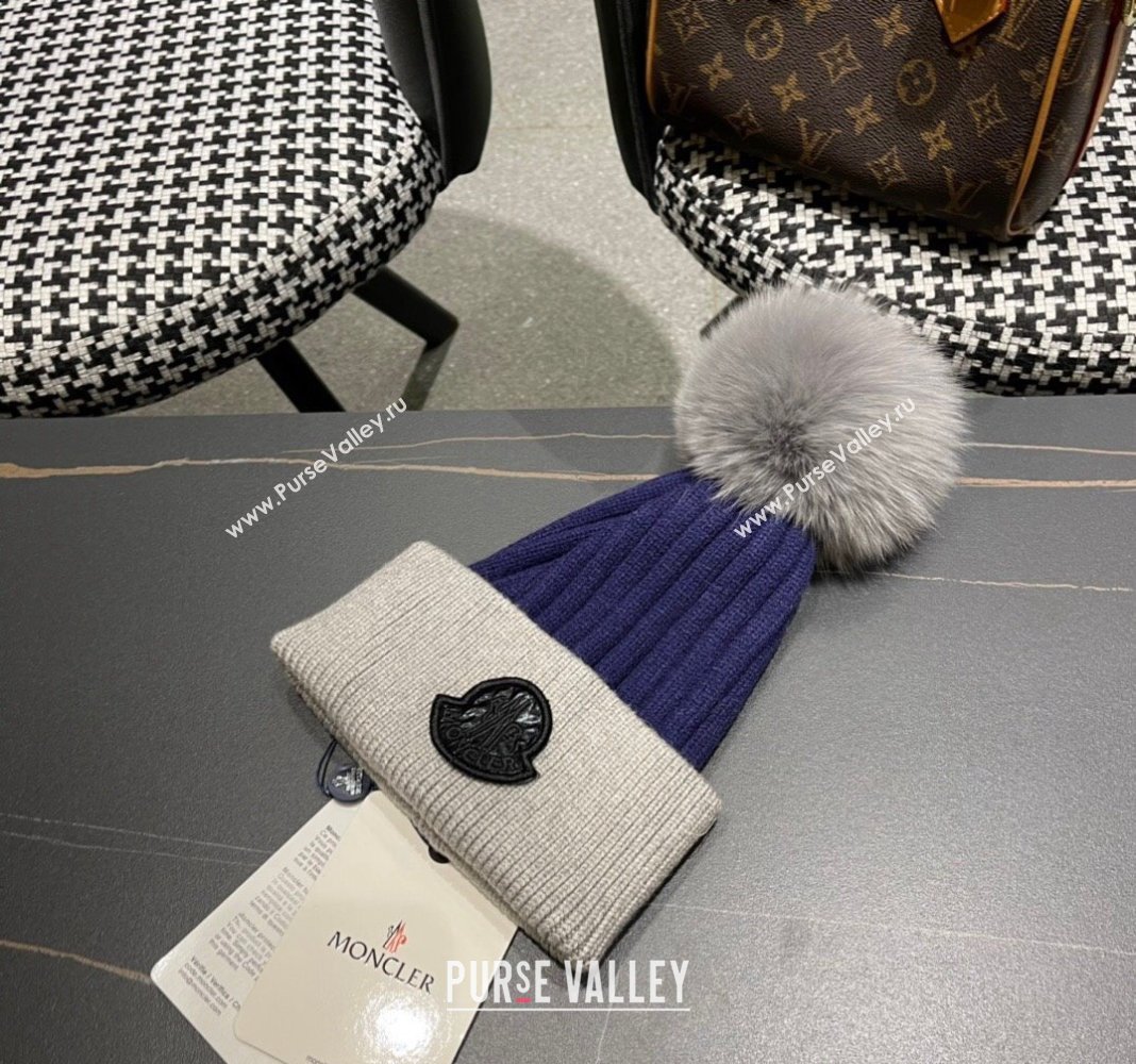 Moncler Knit Hat Purple/Grey/Black 2024 0111 (A-240111132)