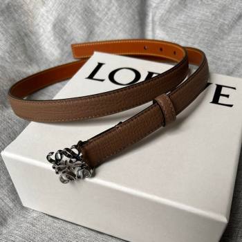 Loewe Anagram Belt 2cm in Stone Embossed Calfskin Taupe Grey/Silver 2024 0113 (99-240113019)