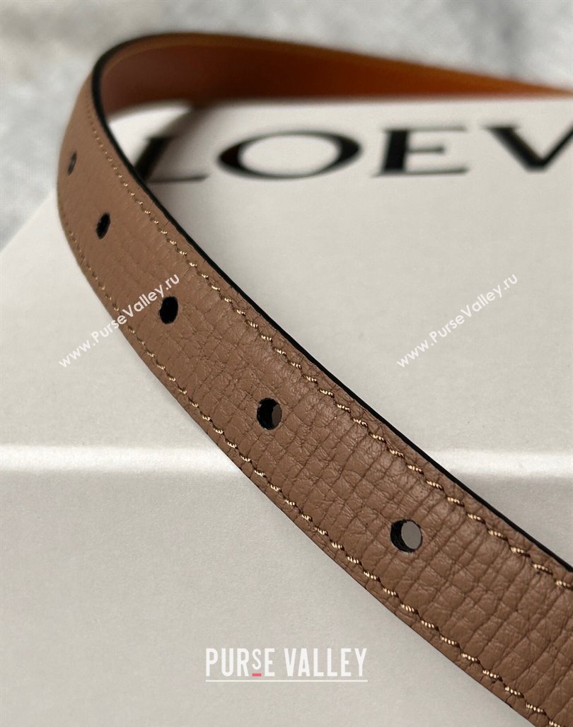 Loewe Anagram Belt 2cm in Stone Embossed Calfskin Taupe Grey/Silver 2024 0113 (99-240113019)