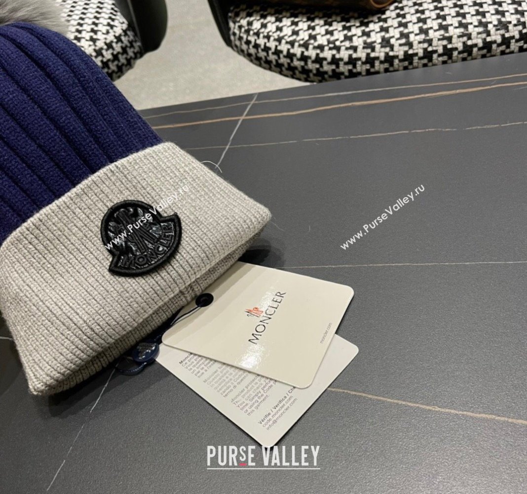 Moncler Knit Hat Purple/Grey/Black 2024 0111 (A-240111132)