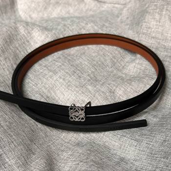 Loewe Anagram Belt 0.8cm in Soft Calfskin Black 2024 0113 (99-240113029)