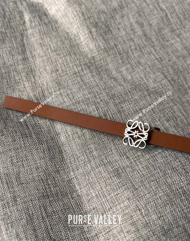 Loewe Anagram Belt 0.8cm in Soft Calfskin Black 2024 0113 (99-240113029)