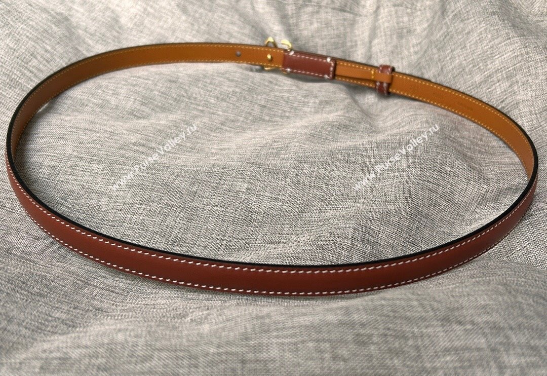 Loewe Calfskin Belt 1.5cm with Logo Buckle Brown 2024 0113 (99-240113031)