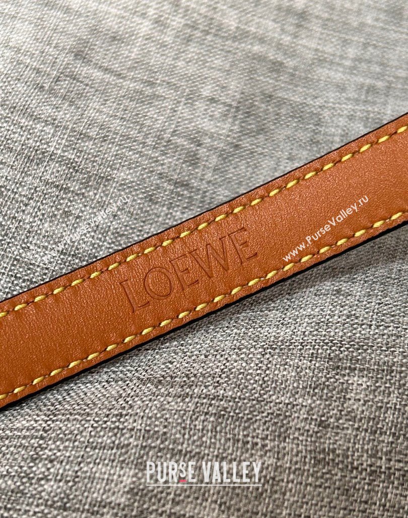 Loewe Calfskin Belt 1.5cm with Logo Buckle Brown 2024 0113 (99-240113031)