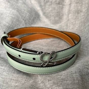 Loewe Calfskin Belt 1.5cm with Logo Buckle Light Green 2024 0113 (99-240113033)