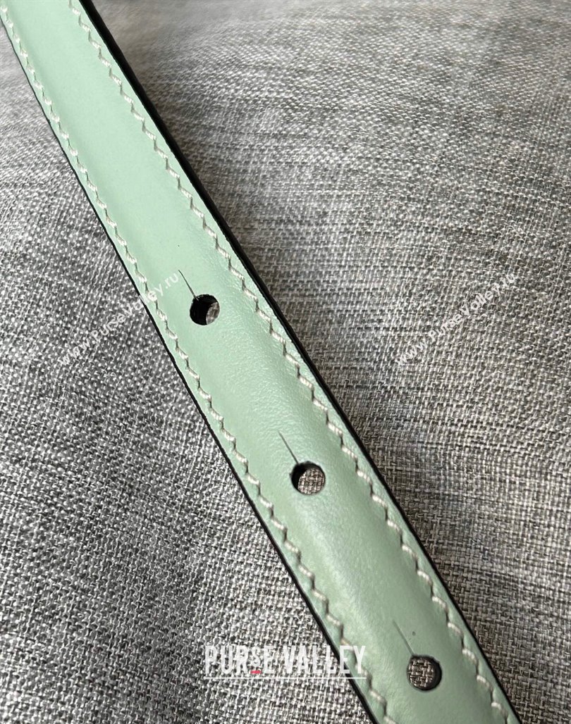 Loewe Calfskin Belt 1.5cm with Logo Buckle Light Green 2024 0113 (99-240113033)