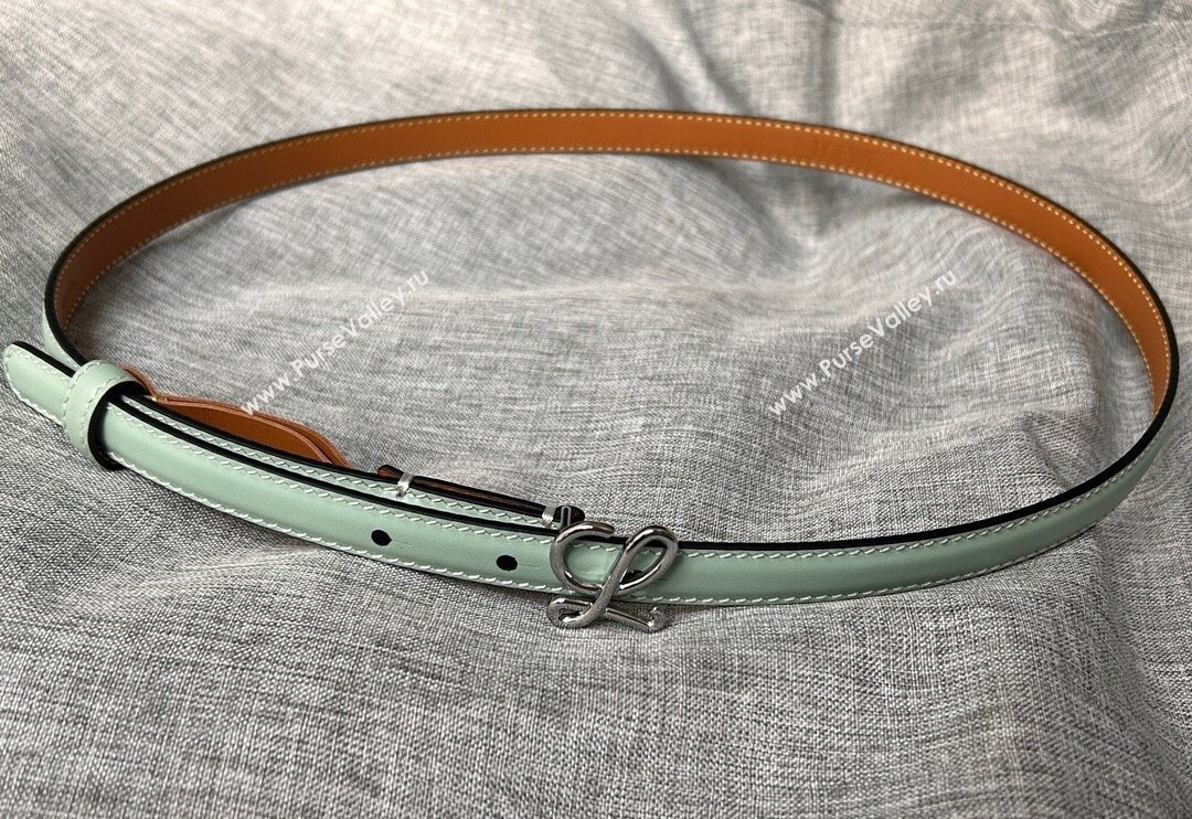 Loewe Calfskin Belt 1.5cm with Logo Buckle Light Green 2024 0113 (99-240113033)