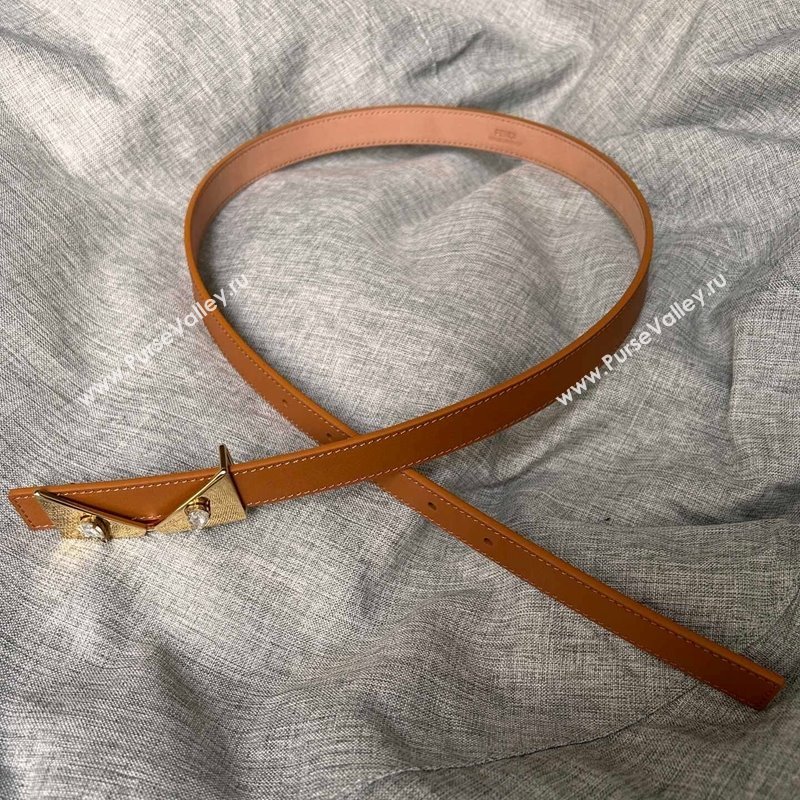 Fendi Bag Bugs Women Calfskin Belt 2cm Brown 2024 0113 (99-240113037)