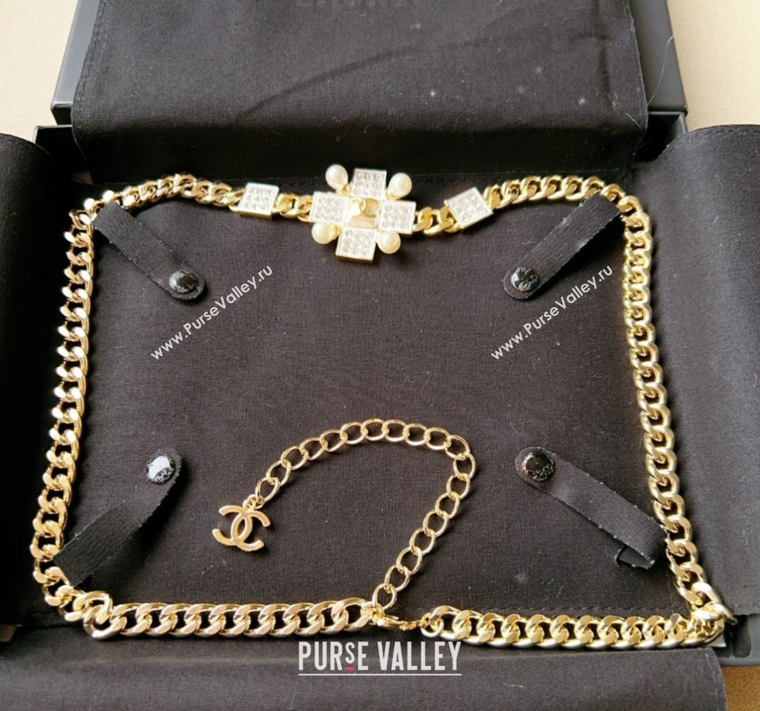 Chanel Chain Belt with Crystal Bloom 2024 011302 (99-240113063)