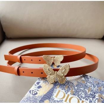 Dior Metamorphose Butterfly Belt 2cm in Calfskin Brown 2024 0113 (99-240113050)