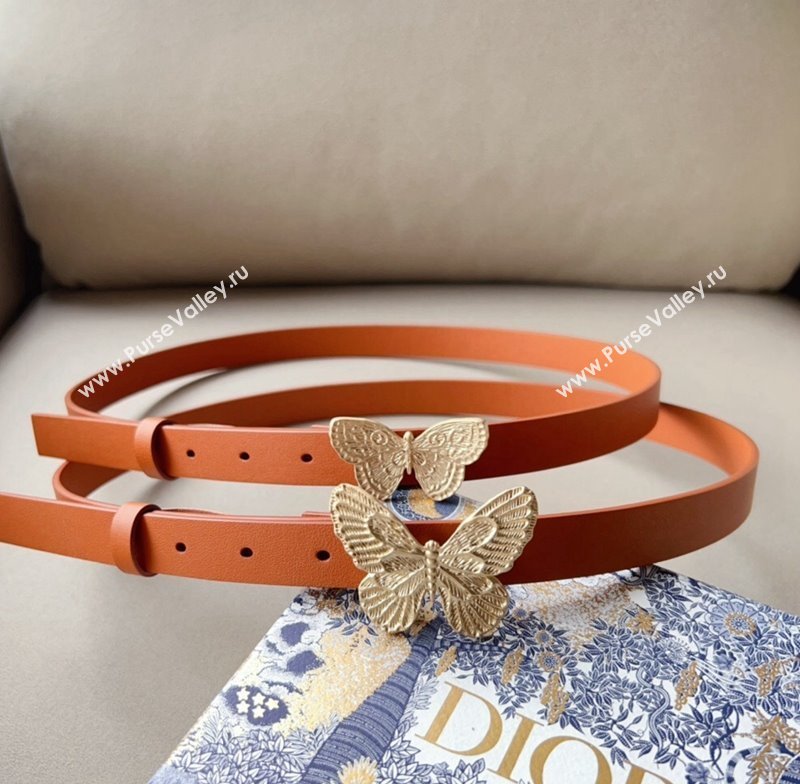 Dior Metamorphose Butterfly Belt 2cm in Calfskin Brown 2024 0113 (99-240113050)