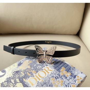 Dior Metamorphose Butterfly Belt 2cm in Calfskin Leather Black 2024 (99-240113053)