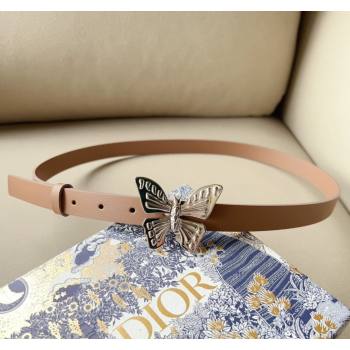 Dior Metamorphose Butterfly Belt 2cm in Calfskin Leather Nude 2024 (99-240113054)