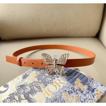 Dior Metamorphose Butterfly Belt 2cm in Calfskin Leather Orange 2024 (99-240113056)