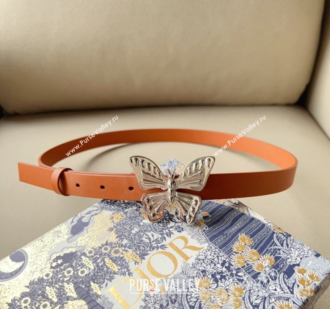 Dior Metamorphose Butterfly Belt 2cm in Calfskin Leather Orange 2024 (99-240113056)