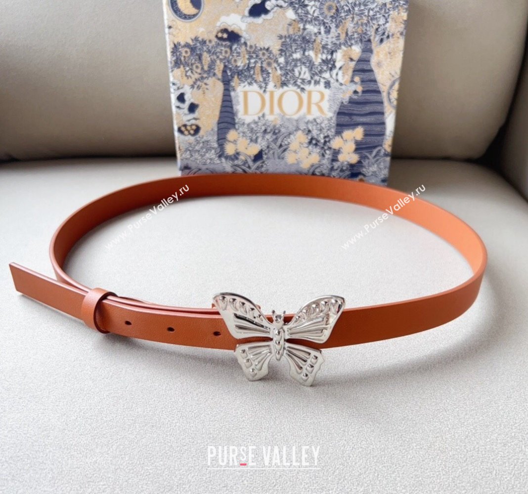 Dior Metamorphose Butterfly Belt 2cm in Calfskin Leather Orange 2024 (99-240113056)