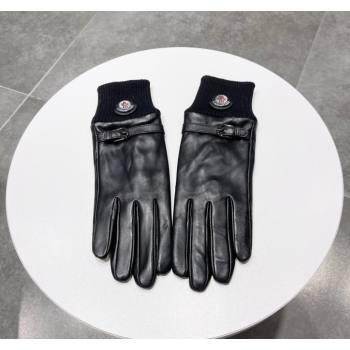 Moncler Lambskin and Cashmere Gloves Black 2024 0111 (A-240111086)