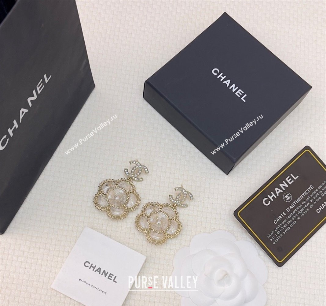 Chanel Camellia Bloon Short Earrings Gold 2024 0115 (YF-240115013)