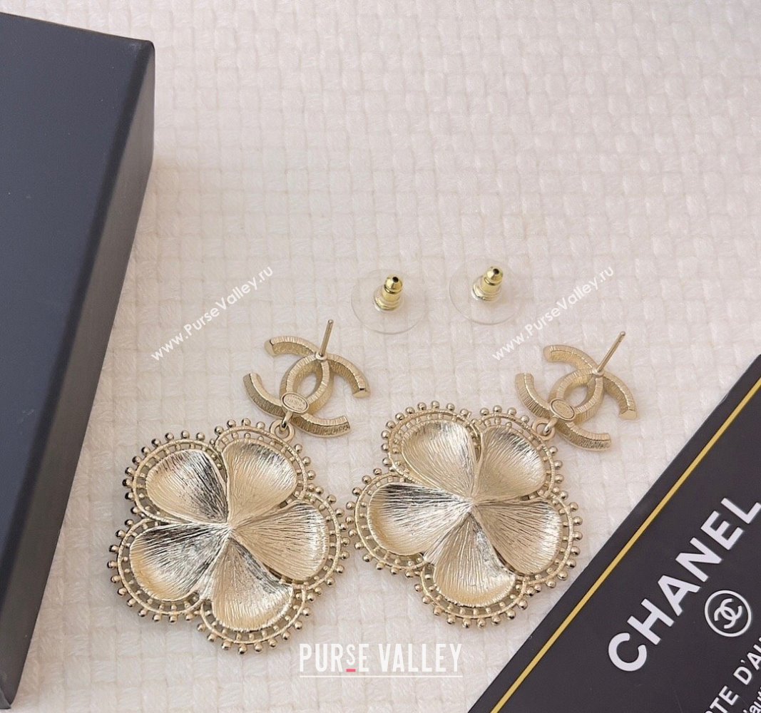 Chanel Camellia Bloon Short Earrings Gold 2024 0115 (YF-240115013)