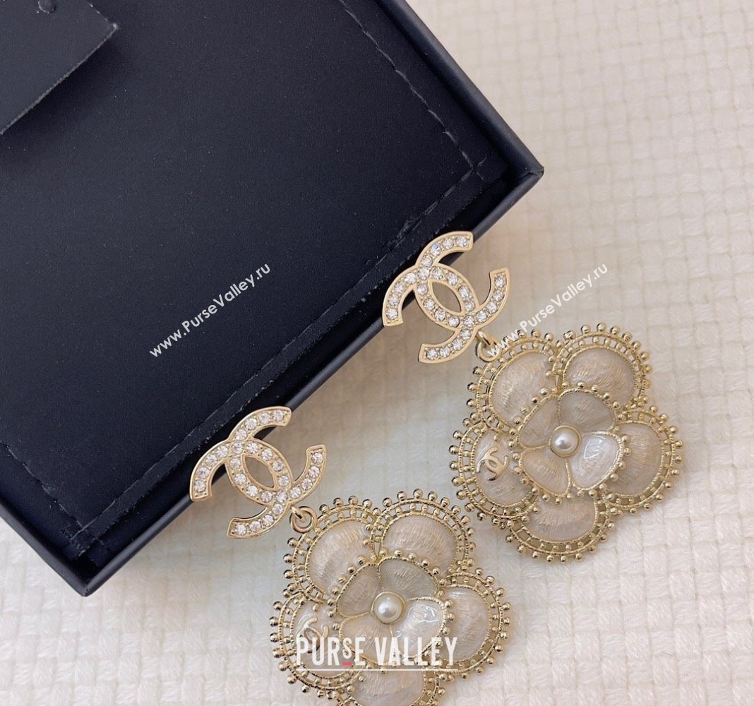 Chanel Camellia Bloon Short Earrings Gold 2024 0115 (YF-240115013)