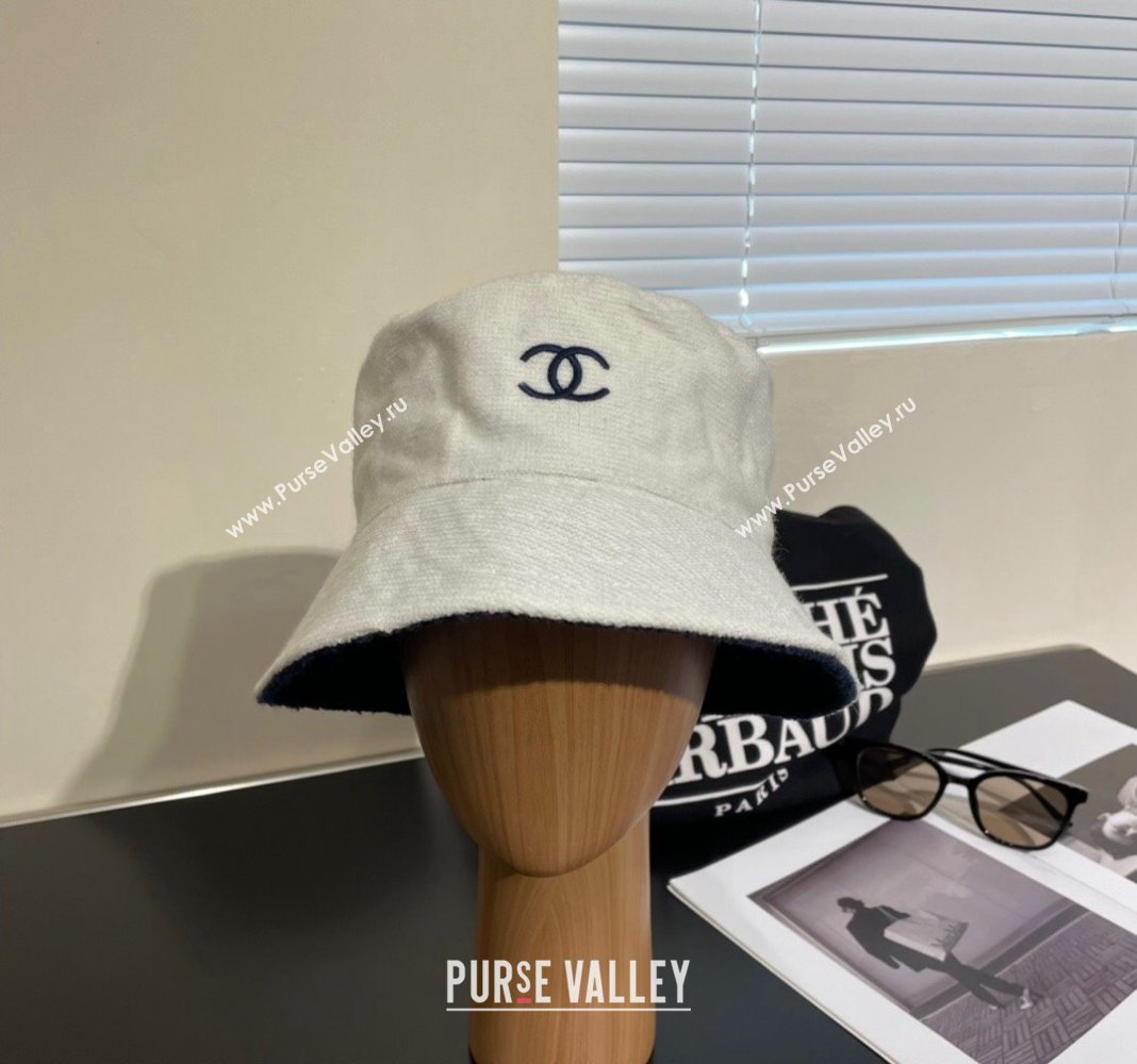 Chanel Cashmere Bucket Hat White 2024 0112 (XMN-240112004)